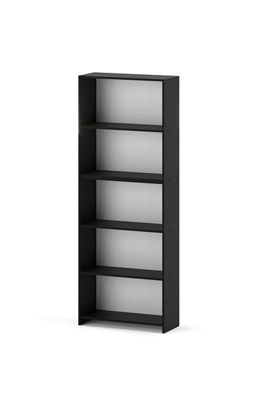Meble Regał Na Książki Biurowy Czarny 70 CM 5 Półek Segregatory Zabawki Loft