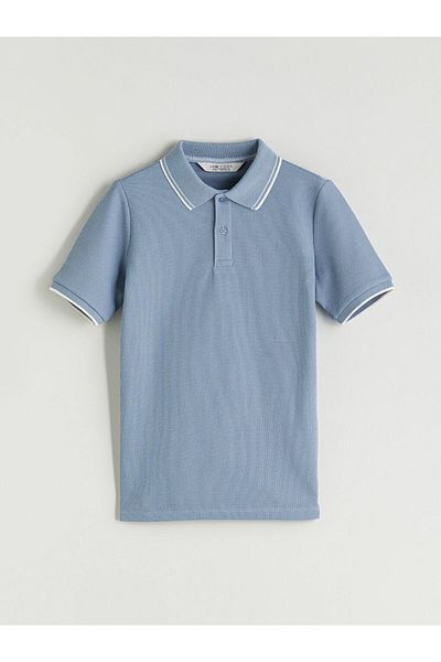 LC Waikiki New Season Polo Collar Textured Boy's T-Shirt - S5Mk99Z4