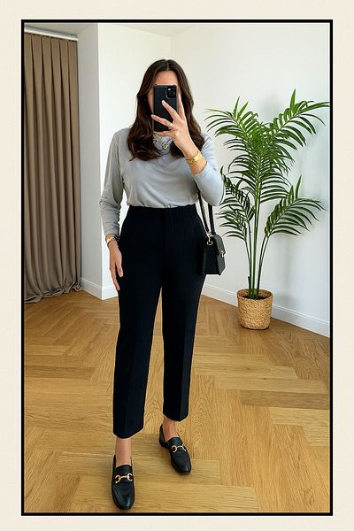 My Blog Black Flatolu High Waist Fabric Trousers - 3044