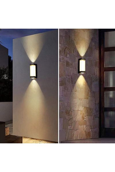 YD Outdoor Wall Light Up and Down IP65 Waterproof Wall Lamp for Patio Villa, Warm White 3000K