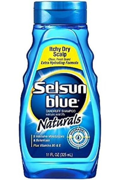 SELSUN Blue Naturals Dandruff Shampoo Itchy Dry Scalp, 11 OZ (Pack of 6)