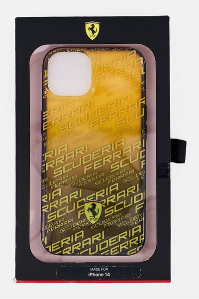 Scuderia Ferrari iPhone 14 Allover Print Silicone Phone Case, Multicolor