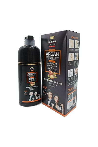 Majica Magica Argan Oil Hair Dye Shampoo - Black - 420ml