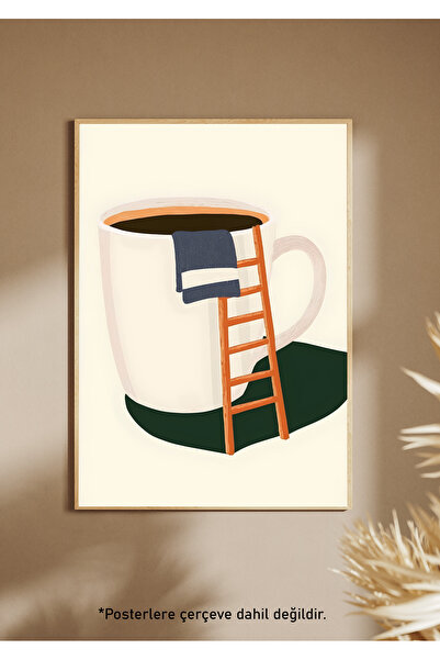 One Little Happiness Αφίσα COFFEE POOL Αισθητική αφίσα τοίχου, αφίσα χωρίς πλ...