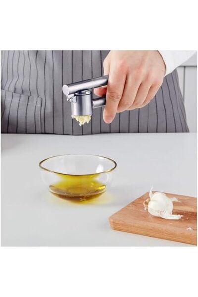 IKEA KONCIS Stainless Steel Garlic Press, 16 cm, Removable Insert for Easy Cleaning, Brushed Nickel Finis