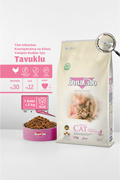BonaCibo Adult Cat Kısırlaştırılmış Yetişkin Kedi Maması 5 Kg, Tüm Irklar İçi...