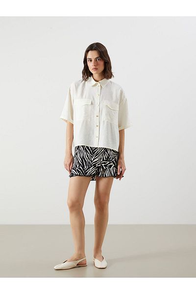 LC Waikiki Ecru Modal Blend Women's Shirt