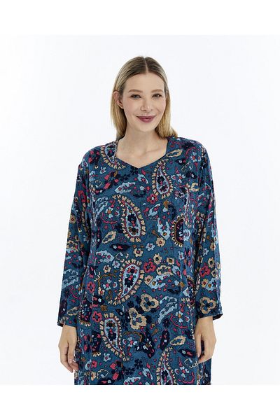 Nehir tekstil Καλοκαιρινό φόρεμα μαμάς Battal Plus Size