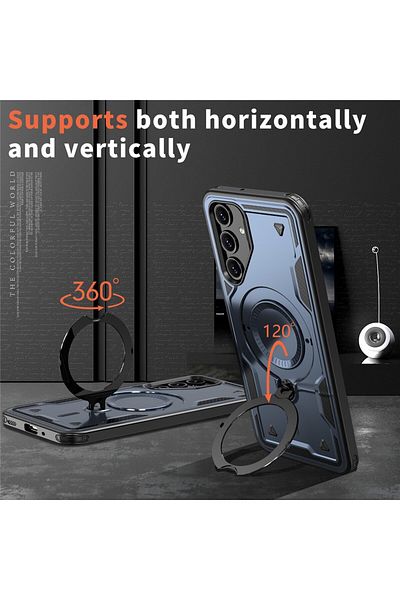 ALC MOBILE Military armour case with metal ring, compatible with Samsung Galaxy A36, Blue