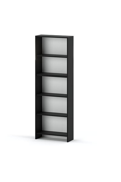 Meble Regał Na Książki Biurowy Czarny 60 CM 5 Półek Regał Na Zabawki Loft