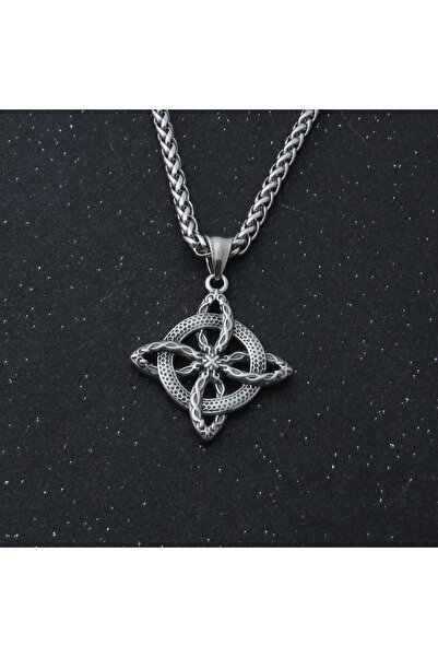 Viking İskandinav Mitolojisi Kelt Düğümü Kararmaz&Paslanmaz 316L Çelik Kolye
