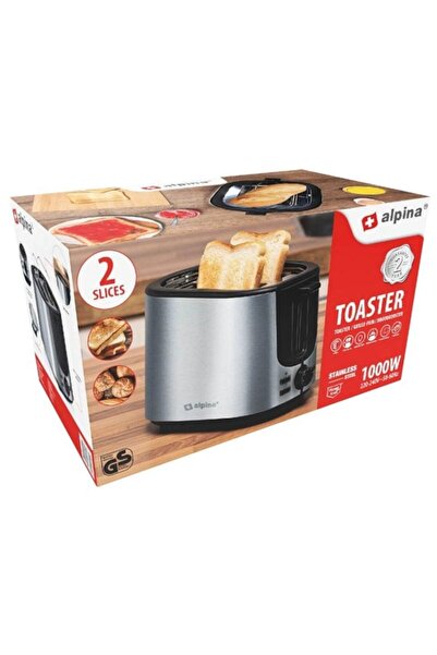 Alpina Toaster Stainless Steel, 2 Slices, 1000W