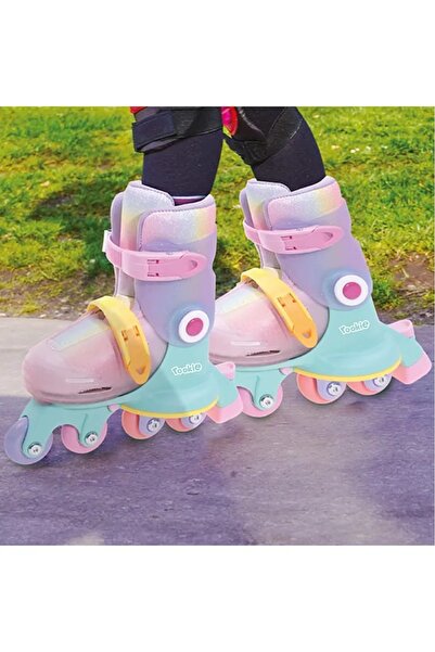 SCOWETTO Ayarlanabilir Dönüşen Tekerlekli 2 In 1 Twisty Paten - Pembe