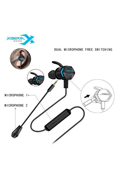 XIBERIA Xperia MG-2 In-Ear Gaming Headset with Built-in Sound Card and Detachable Microphone with Additional External Sound Card