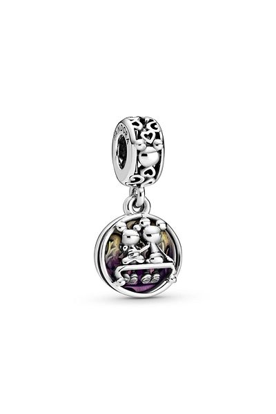 OEM Charm compatible with Pandora bracelet, Disney Mickey and Minnie model, made of silver