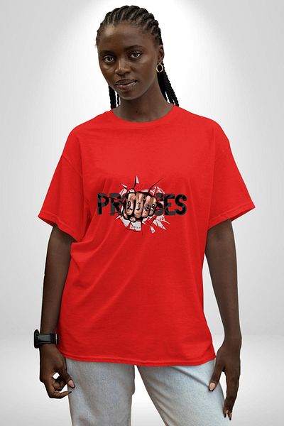 Angemiel Keep Your Lies, Break Your Promises! Red Oversize Women's Men's Front Printed T-Shirt