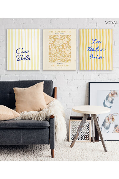 VOBA STORE SET DE TABLORI DECORATIVI MDF CİAO BELLA 3 BUCĂȚI