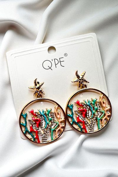 PETEK AKSESUAR Sea Sea Star Mussels Reef Earrings