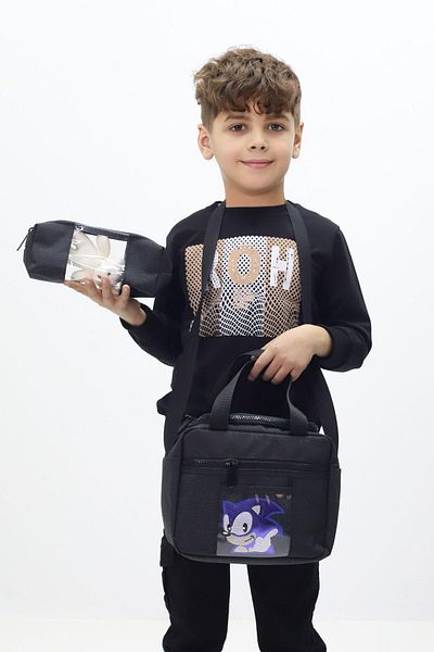 Weynes Black Boy Teddy Bear 3 Piece Set Quality Fabric Primary School Bag Wsb5036