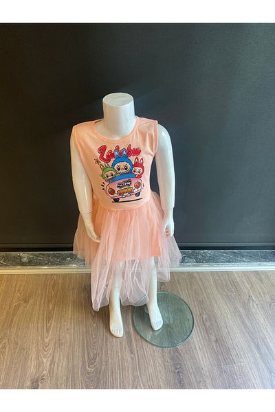 MİNİ İNOWESTA KİDS Girl's Labubu Character Birthday Party Special Occasion Dress