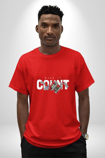 Angemiel Every Moment Precious Hair Printed Red Oversize Women's Men's Front Printed T-Shirt