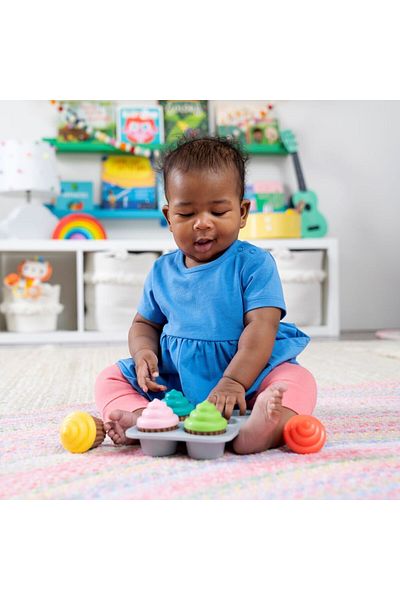 Bright Starts Sort & Sweet Cupcakes Shape Sorting Activity Toy​, 3-36 Months