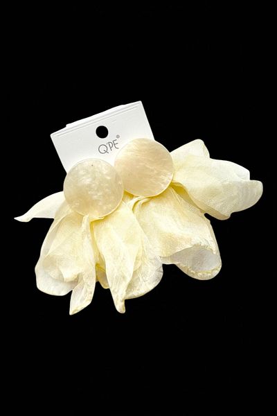 PETEK AKSESUAR Tulle Acrylic Button Earring