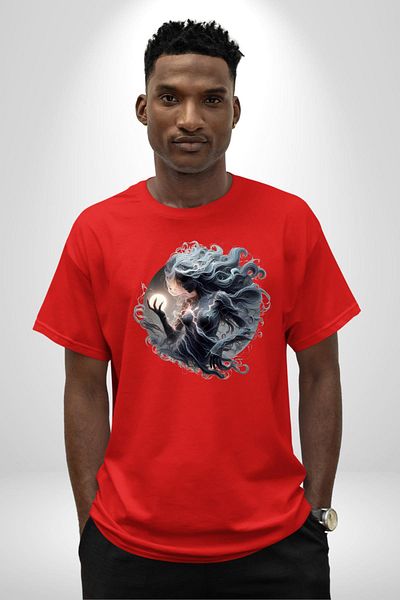 Angemiel Virgo Special Design Red Oversize Women's Men's Front Printed T-Shirt