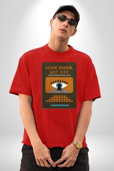 Angemiel Look Door, Get Key Adventure Games Writing Guide Red Oversize Women Men Front Printed T-Shirt