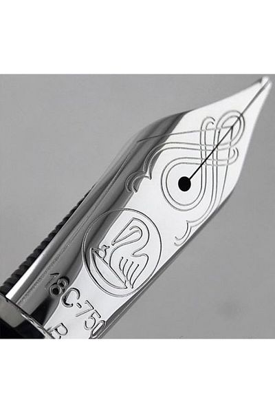 Pelikan 18k/750 Gold Nib B, Rhodium-Plated, Material Metal, Color Silver, For M805 Fountain Pen