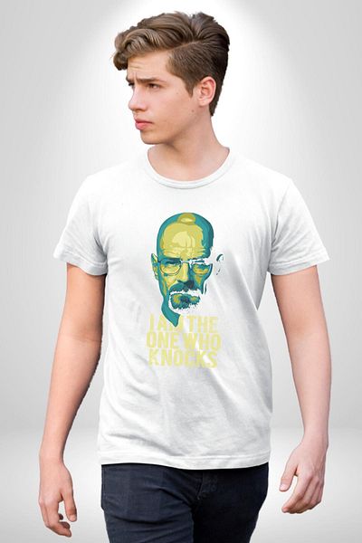 Angemiel تي شيرت Breaking Bad Walter White Magic أبيض كبير الحجم للنساء والرجال مطبوع من الأمام