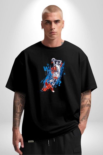 Angemiel Dynamism Basketball Love Athlete Design Black Oversize Women's Men's Front Printed T-Shirt