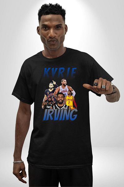 Angemiel Kyrie Irving 3 Jersey Basketball Star Black Oversize Women's Men's Pre-Printed T-Shirt