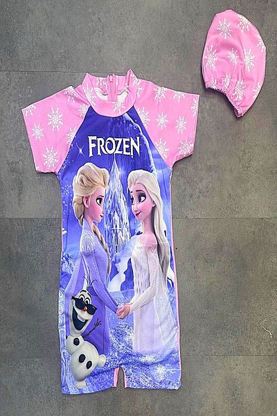 DeKuBaby New Season Cute Character Printed Uv Protection Girls' Jumpsuit Swimsuit with Quick Dry Feature