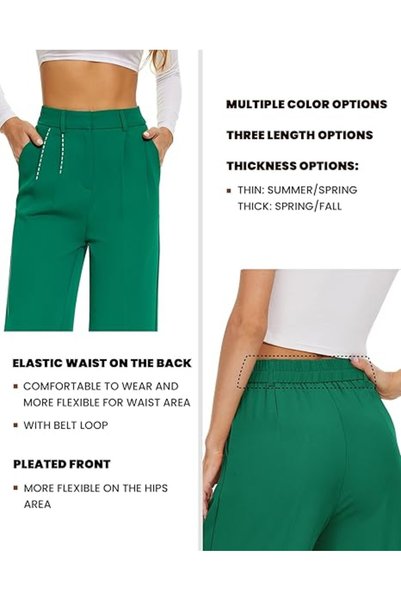 OEM Pantaloni largi pentru femei, talie înaltă elastică, pantaloni de lucru lungi și drepți, pantaloni de afaceri, pantaloni largi