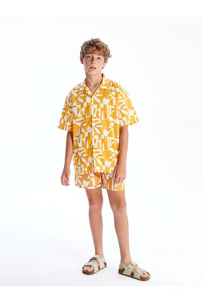 LC Waikiki Sari Patterned Short Sleeve Boy's Shirt