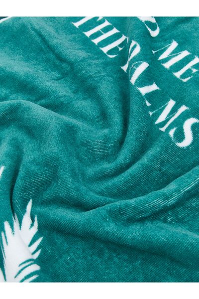 LC Waikiki Green Printed Men's Beach Towel 70X150 cm