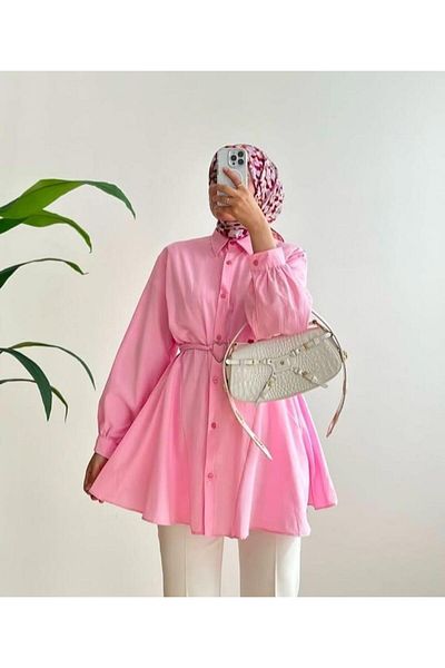 Nergis Neva Butik Heart buckle belted tunic