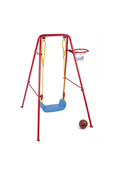 IMK Leagan pentru copii cu cadru metalic, cos de baschet si minge iMK, sarcina maxima pana la 80 kg