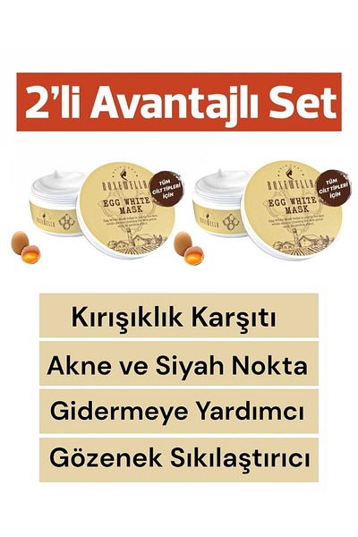 ROXEWELLA Egg White Mask - Acne-Blackhead-Blemish and Pore Removal Cleansing Mask 100+100ml Set of 2