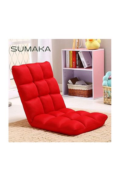 SUMAKA Folding Floor Chair with Back Support, 14 Adjustable Position, Padded Sleeper Bed, Soft Floor Chair
