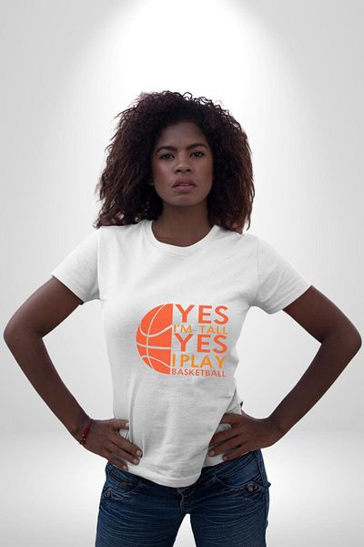Angemiel White Oversize Women's Men's Front Printed T-Shirt Special for Basketball Lovers