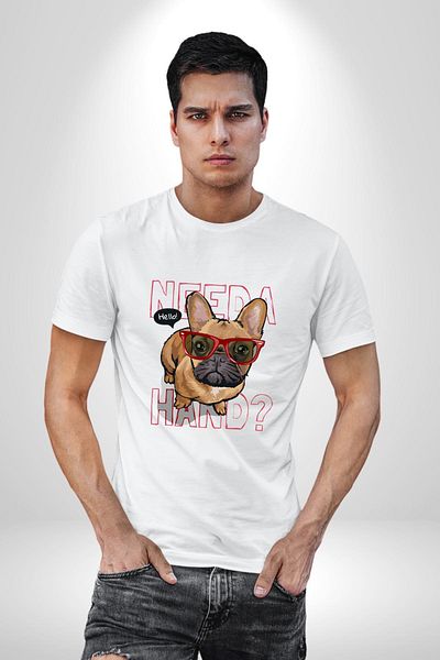 Angemiel تي شيرت مطبوع عليه Need a Hand بتصميم مضحك ولطيف باللون الأبيض للنساء والرجال مطبوع من الأمام