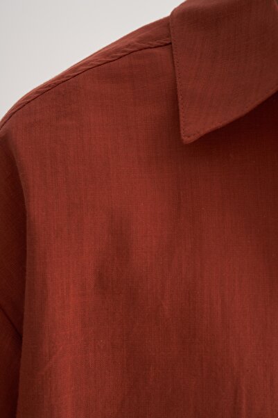 EBU Prive Women's Organic Cotton Oversize Robe Shirt Tile