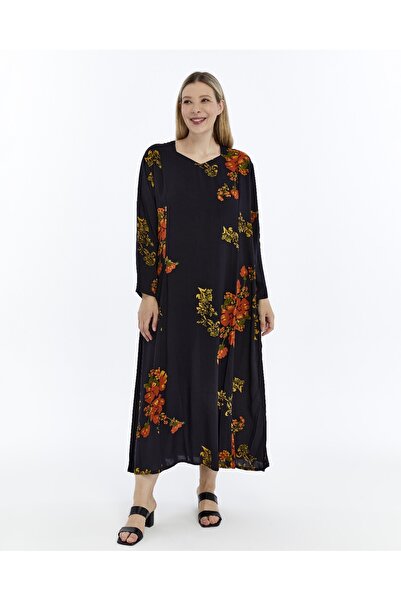 Nehir tekstil Καλοκαιρινό φόρεμα μαμάς Battal Plus Size