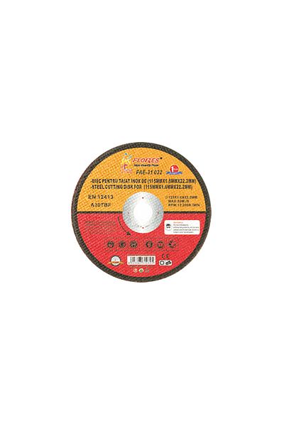 flores Stainless steel cutting disc, 115 mm x 1 mm x 22.2 mm