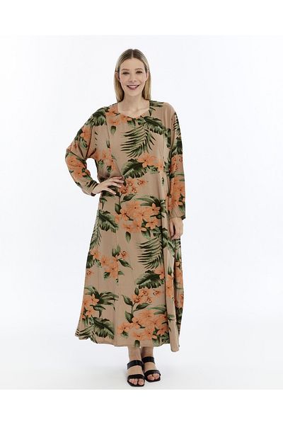 Nehir tekstil Καλοκαιρινό φόρεμα μαμάς Battal Plus Size