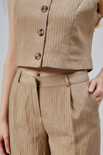 Bolivente Mink Striped Modal Vest-Pants Set