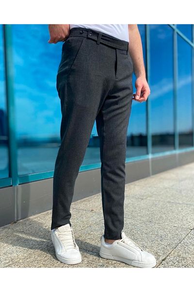 BASEL.CO Slim Fit Slim Fit Italian Model Fabric Trousers