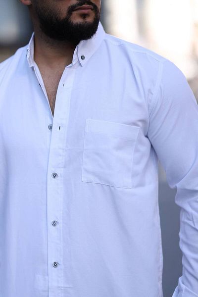 Klothy Men's Long Sleeve Single Pocket Shirt 2633